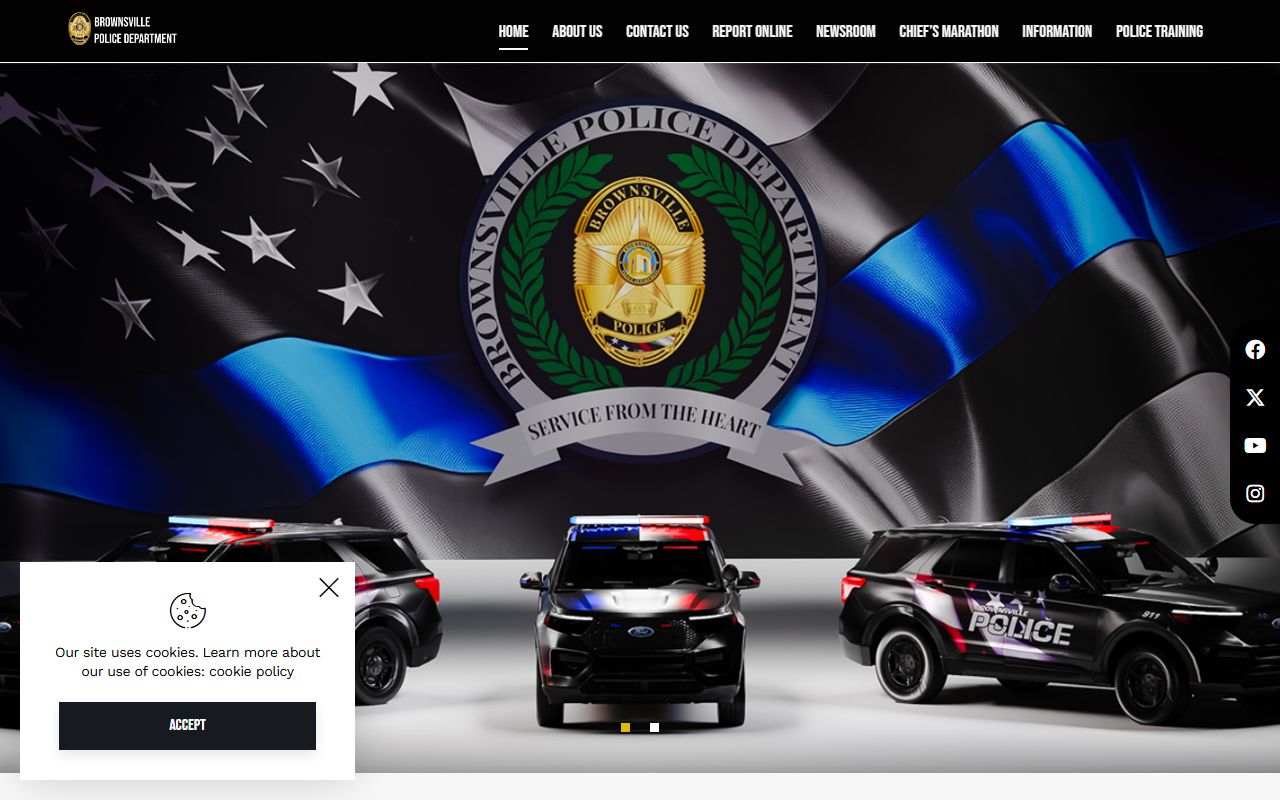 Brownsville Police Department website for police blotter records