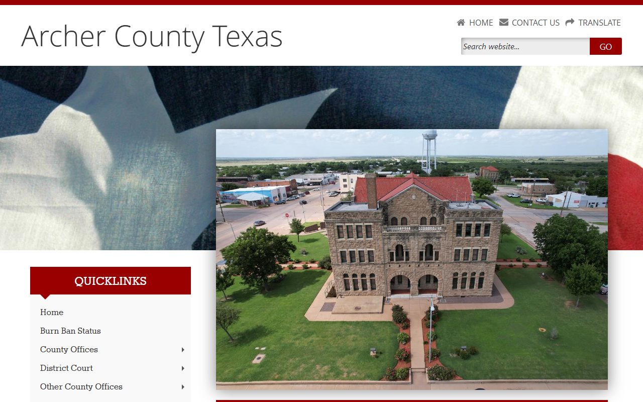 Archer County official website for police blotter records