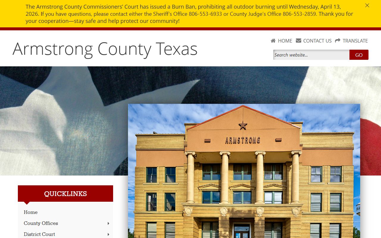 Armstrong County official website for police blotter records
