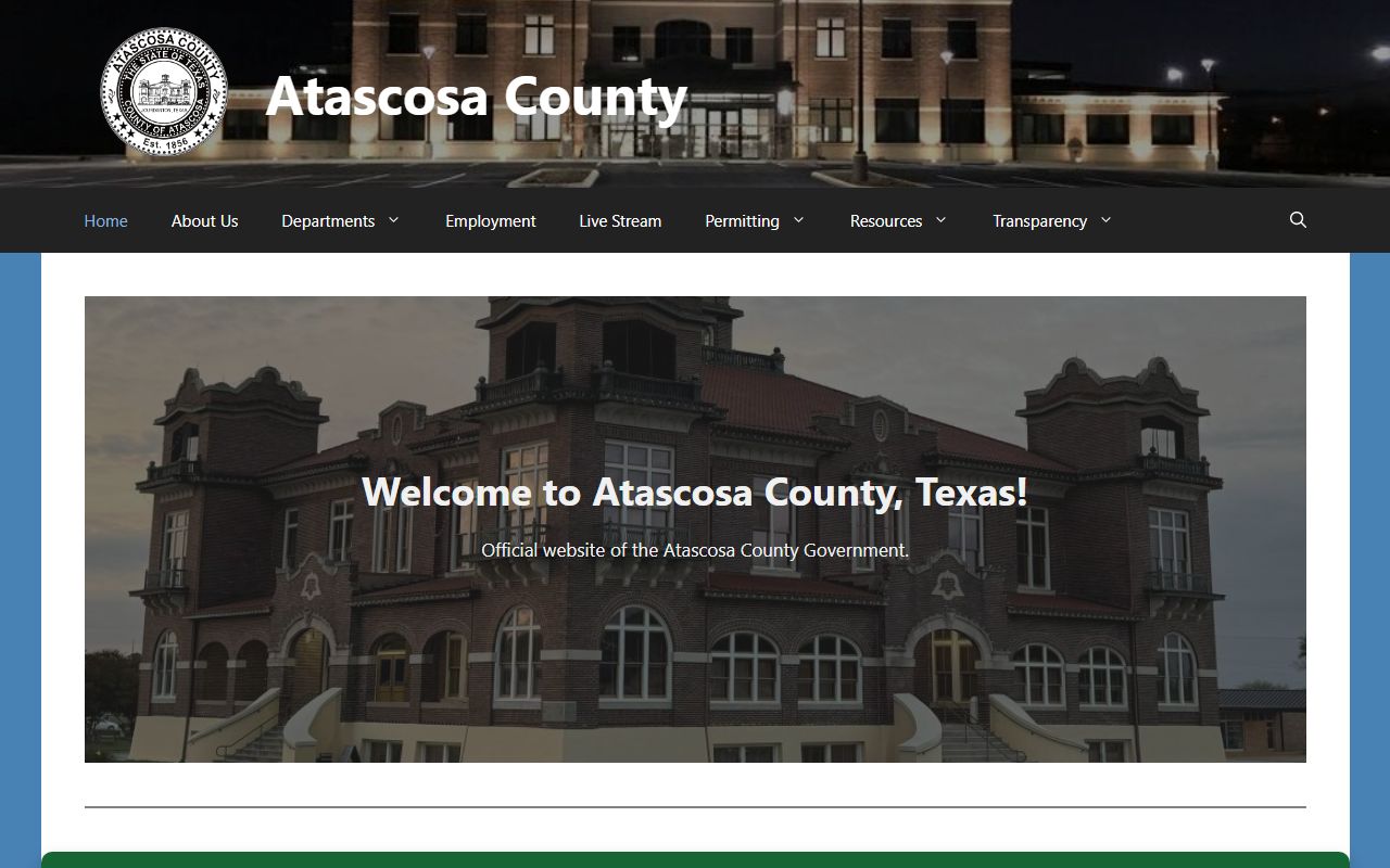 Atascosa County official website for police blotter records