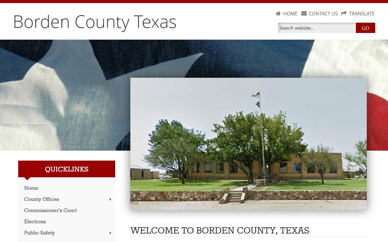 Borden County official website for police blotter records