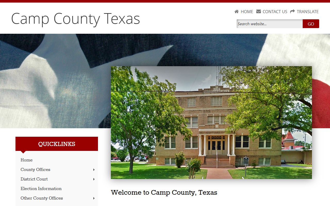 Camp County official website for police blotter records