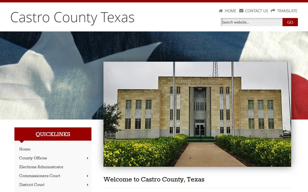 Castro County official website for police blotter records