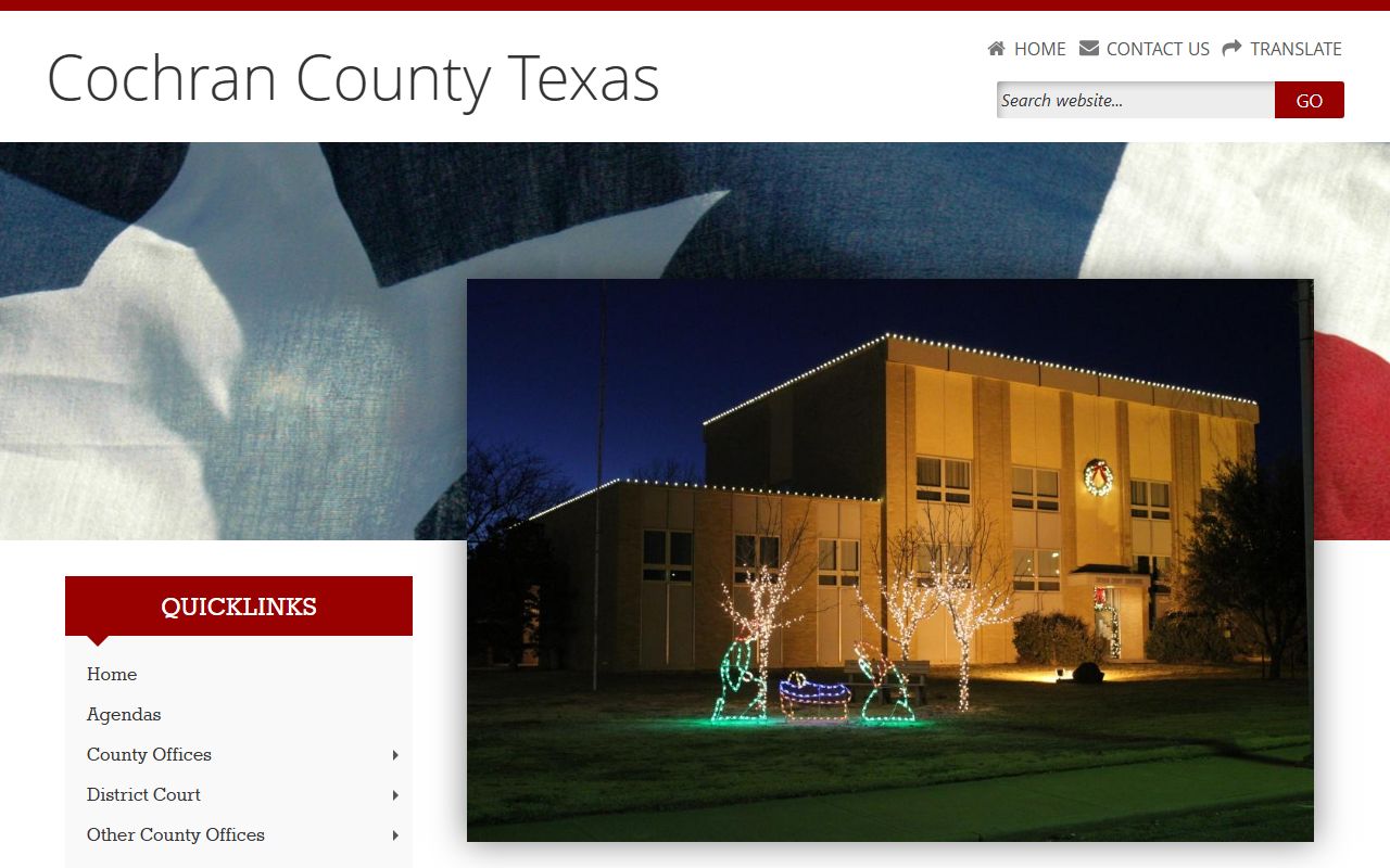 Cochran County official website for police blotter records