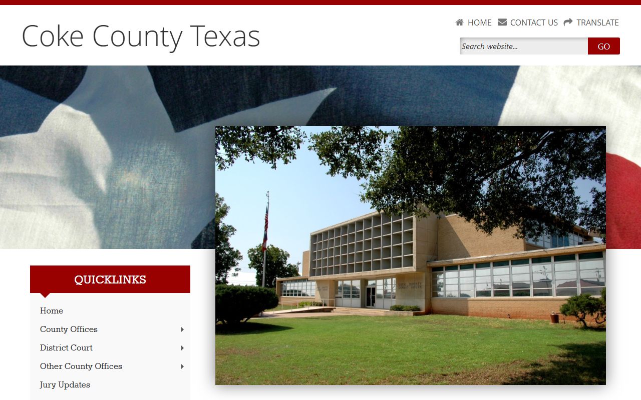 Coke County official website for police blotter records