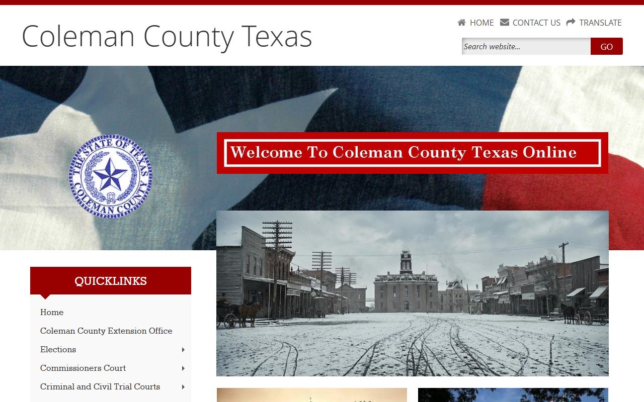 Coleman County official website for police blotter records