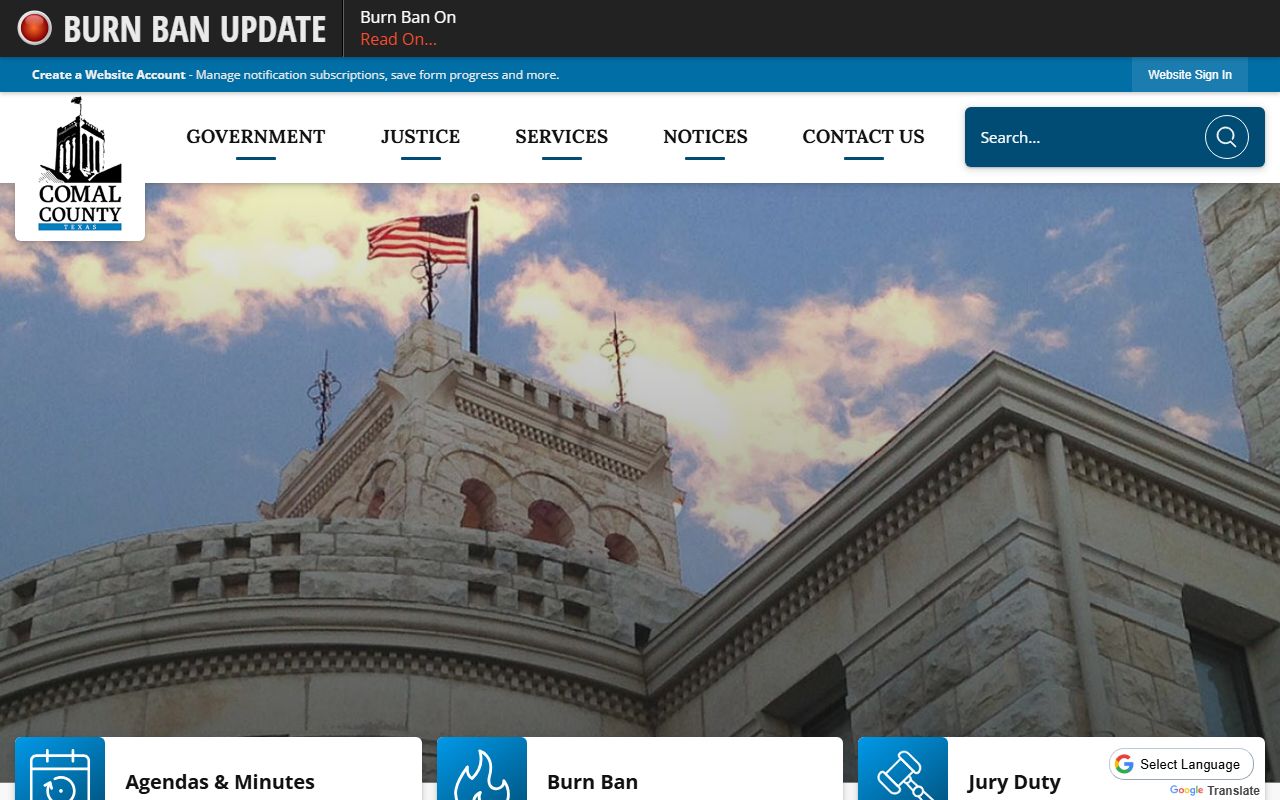 Comal County official website for police blotter records