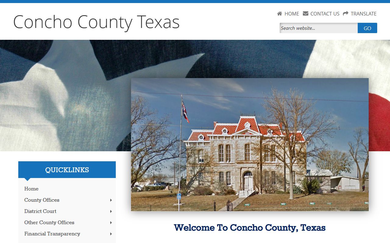 Concho County official website for police blotter records