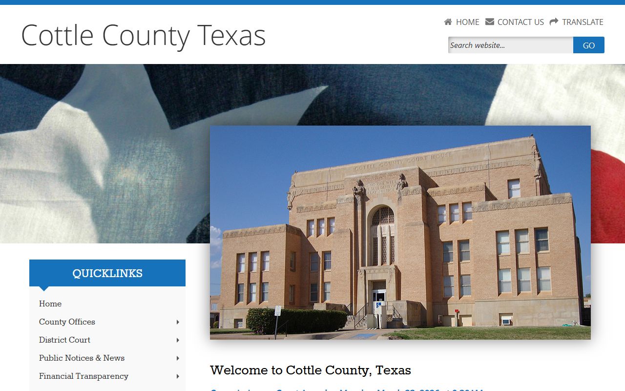 Cottle County official website for police blotter records