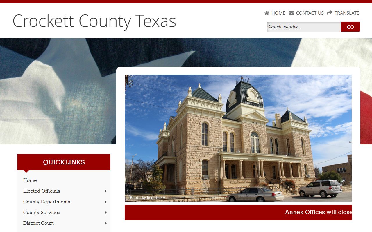 Crockett County official website for police blotter records