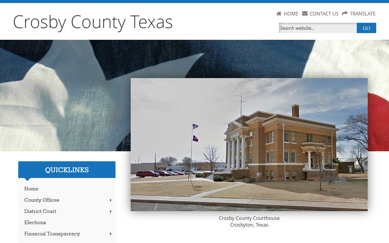 Crosby County official website for police blotter records