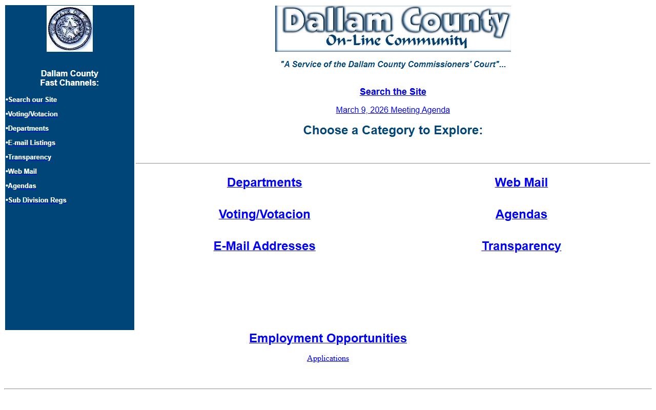 Dallam County official website for police blotter records