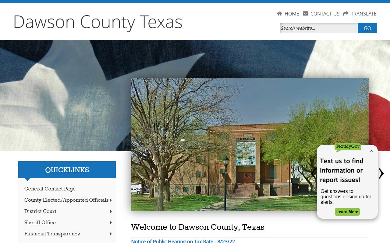 Dawson County official website for police blotter records