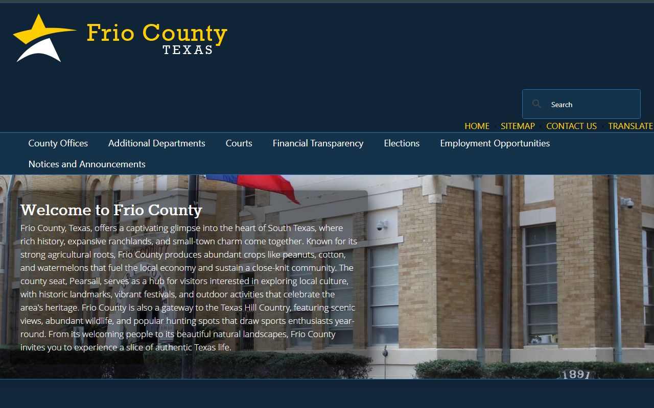 Frio County official website for police blotter records