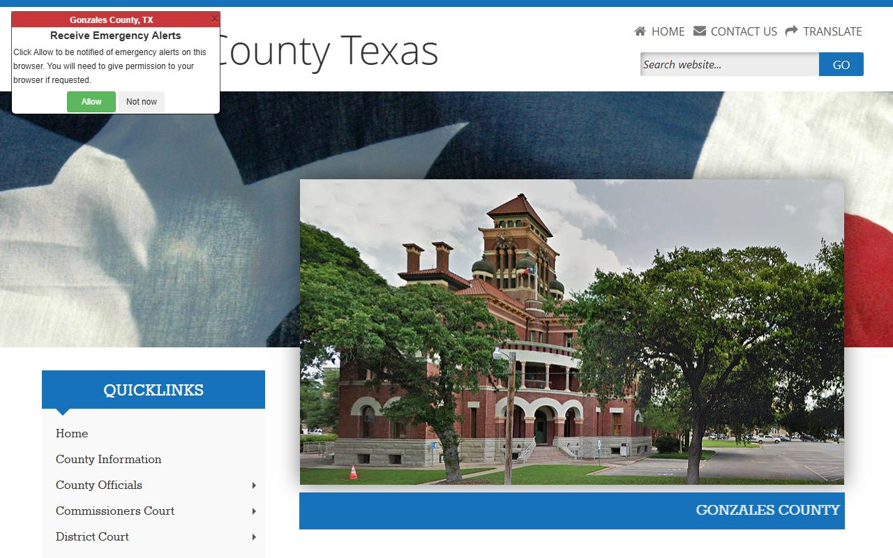 Gonzales County official website for police blotter records