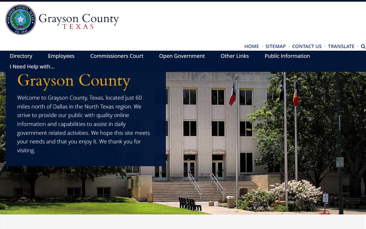Grayson County official website for police blotter records