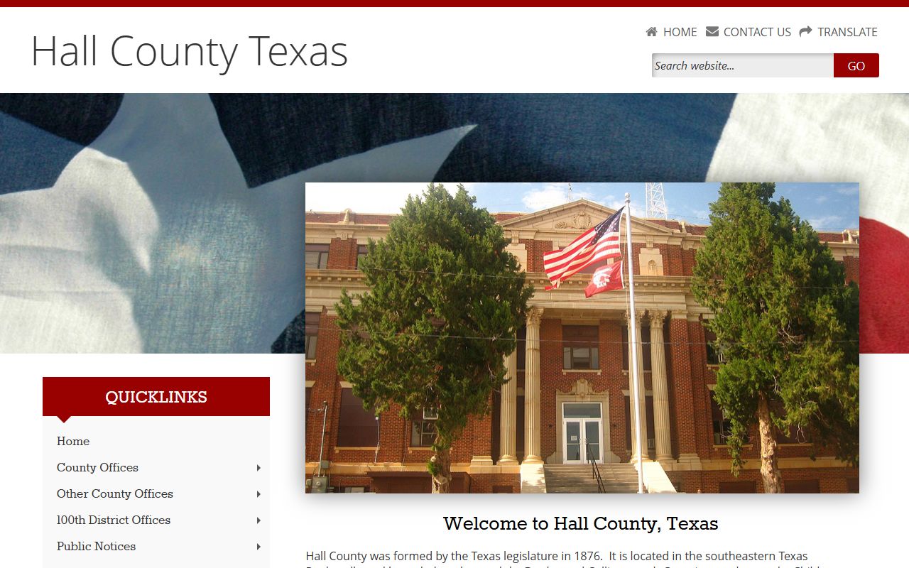 Hall County official website for police blotter records