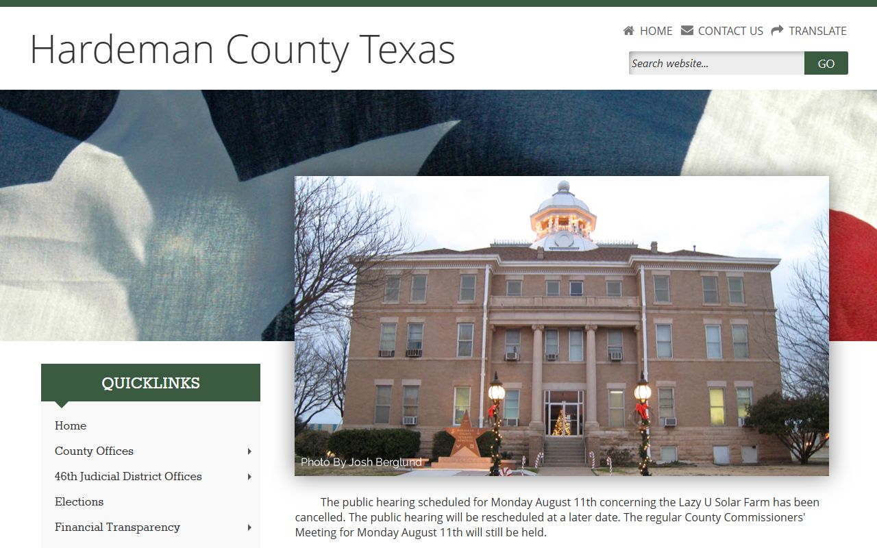 Hardeman County official website for police blotter records