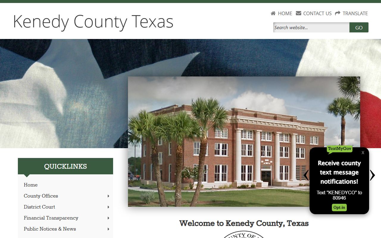 Kenedy County official website for police blotter records