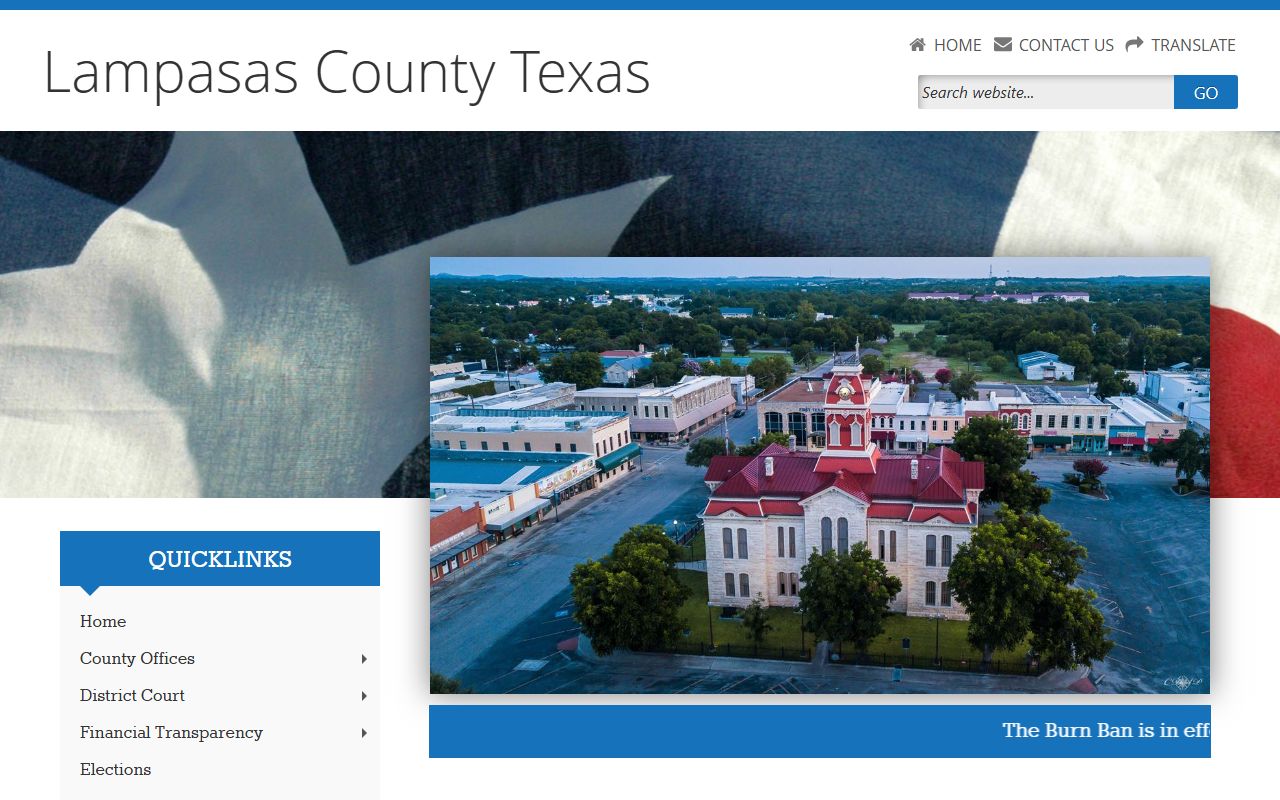 Lampasas County official website for police blotter records