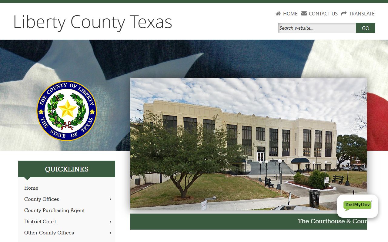 Liberty County official website for police blotter records