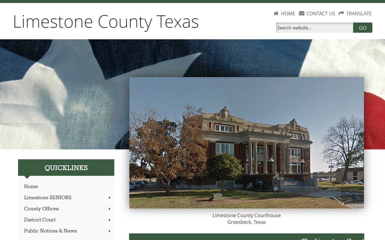 Limestone County official website for police blotter records
