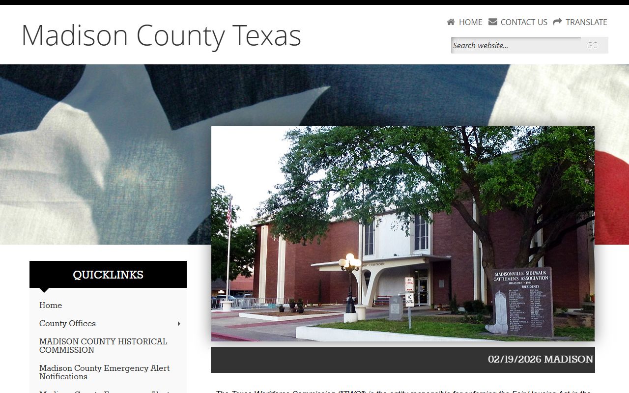 Madison County official website for police blotter records