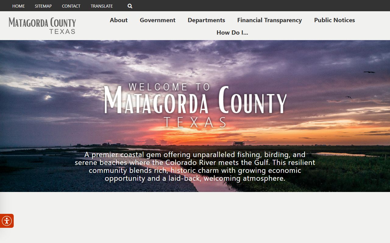 Matagorda County official website for police blotter records