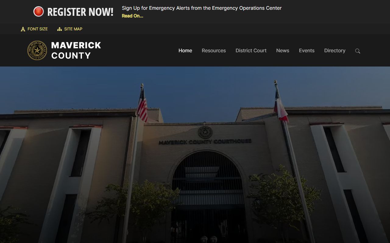 Maverick County official website for police blotter records