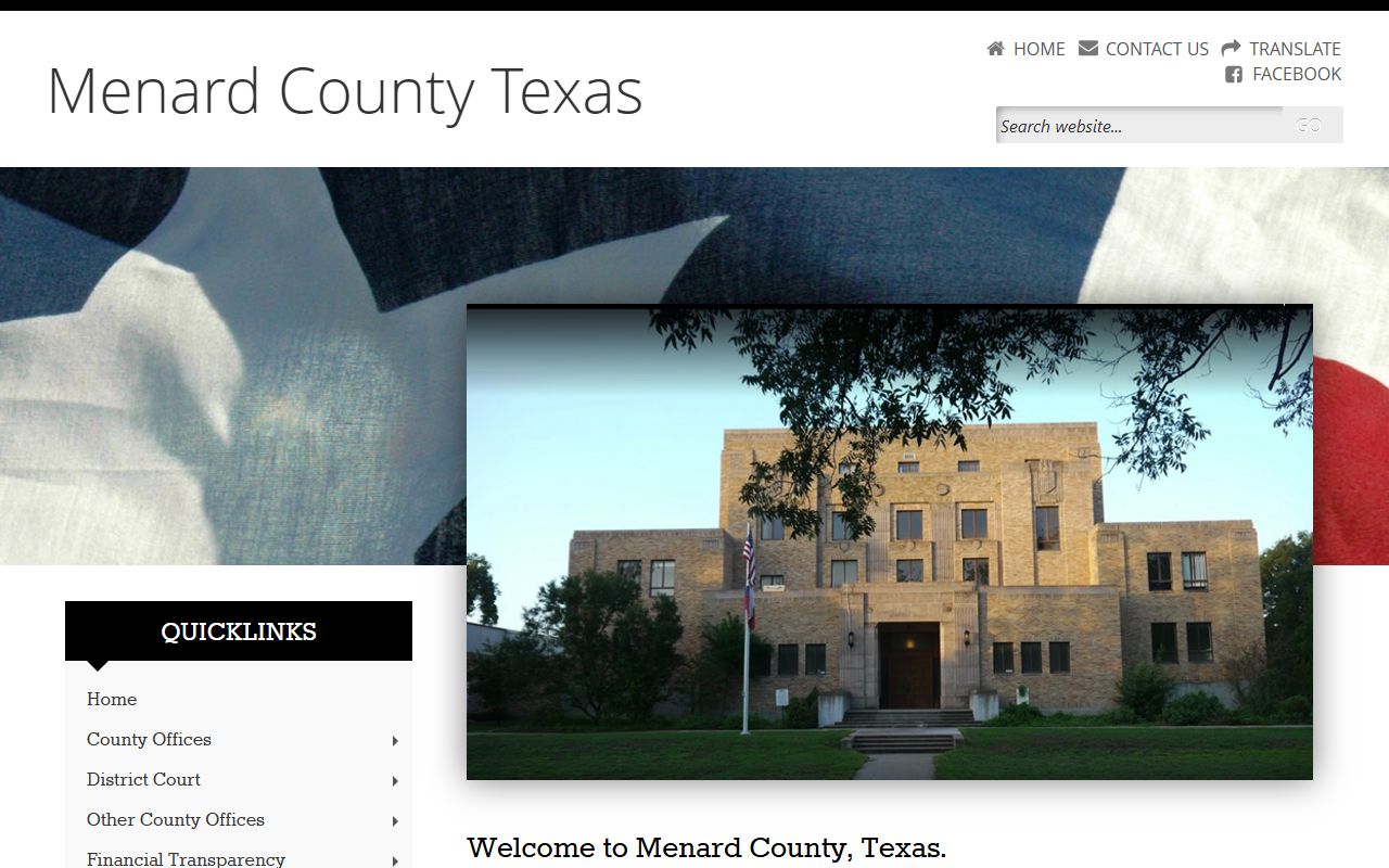Menard County official website for police blotter records