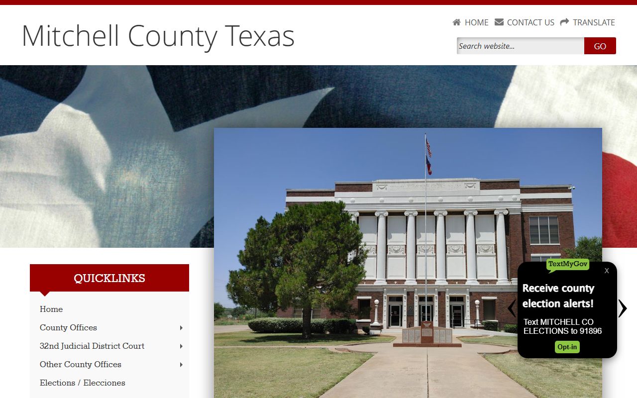 Mitchell County official website for police blotter records