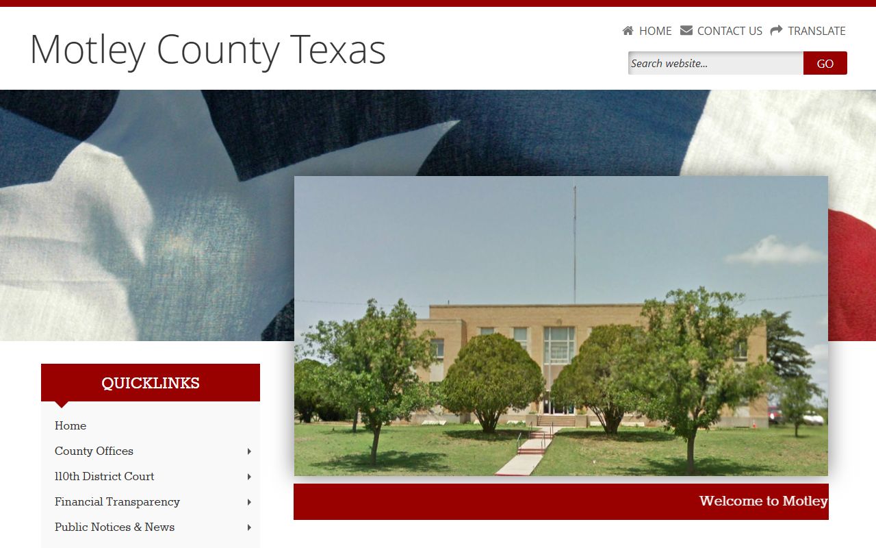 Motley County official website for police blotter records