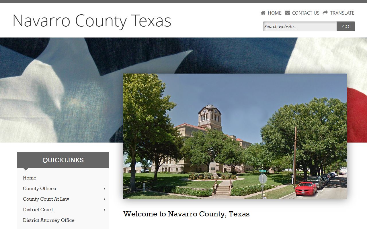 Navarro County official website for police blotter records