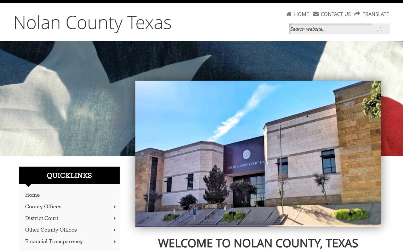 Nolan County official website for police blotter records