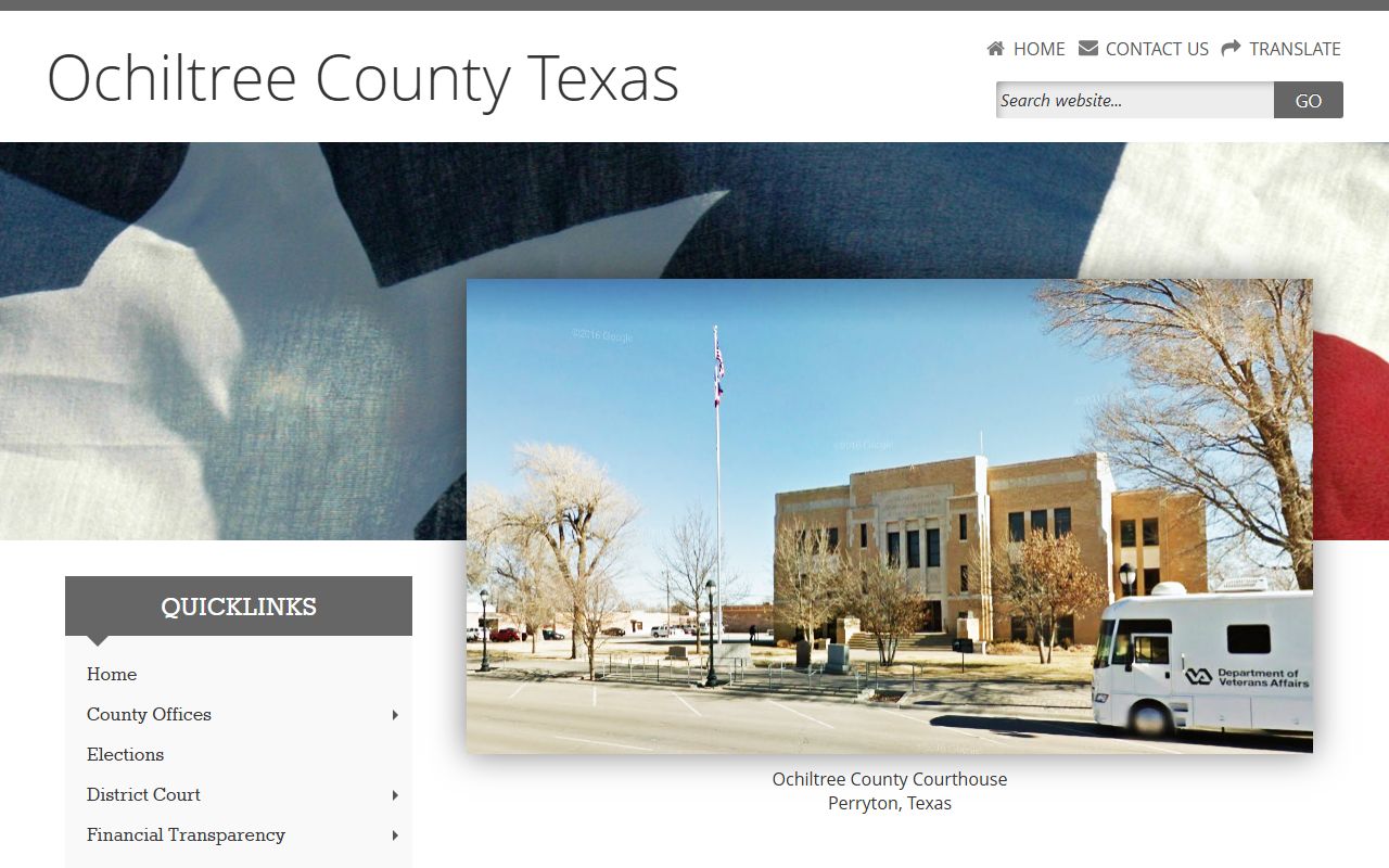 Ochiltree County official website for police blotter records
