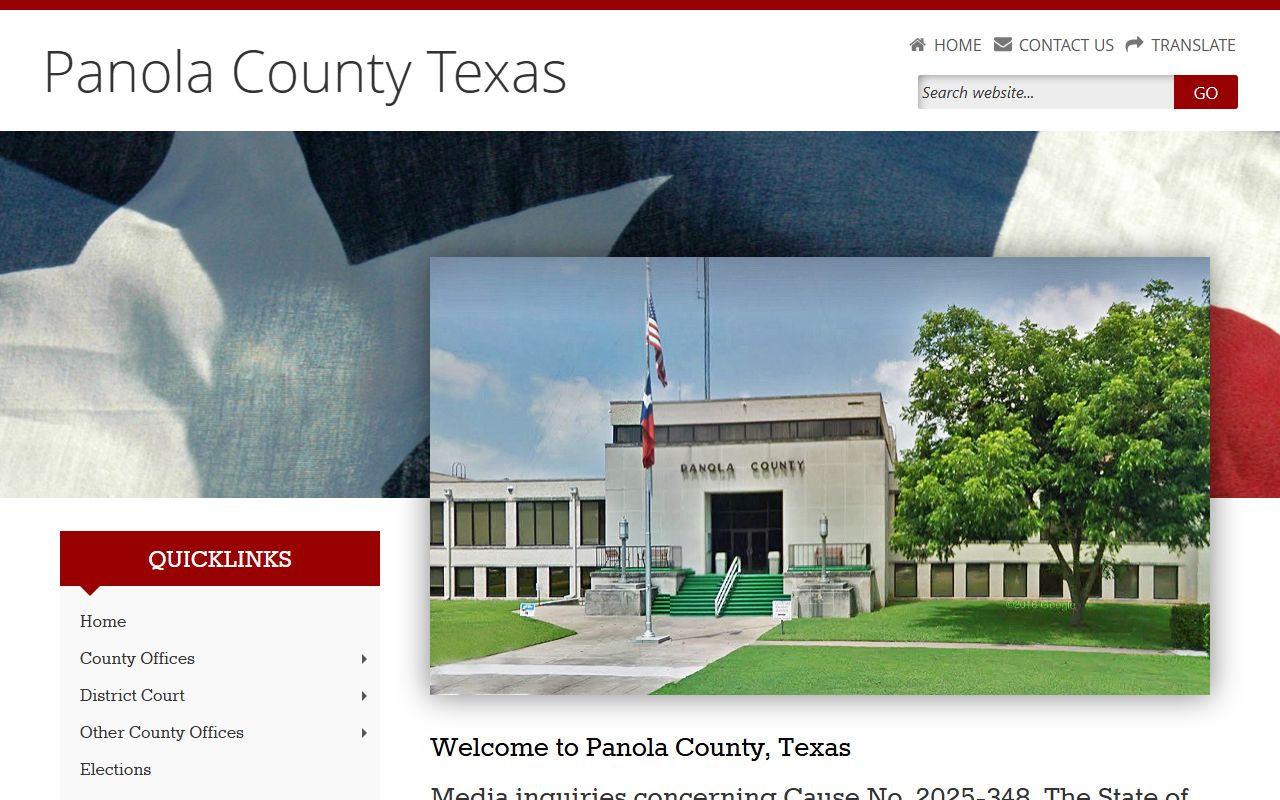 Panola County official website for police blotter records