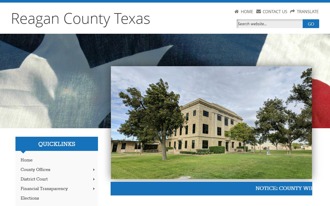 Reagan County official website for police blotter records