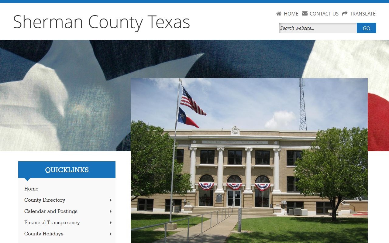 Sherman County official website for police blotter records
