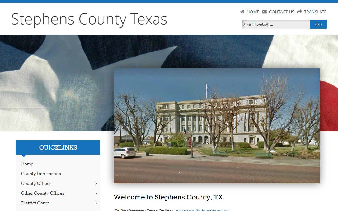 Stephens County official website for police blotter records
