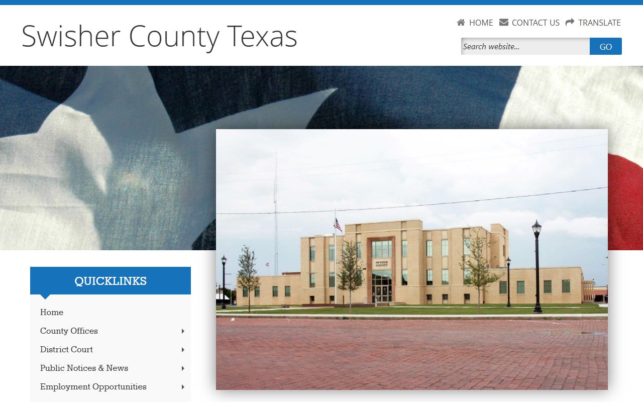 Swisher County official website for police blotter records