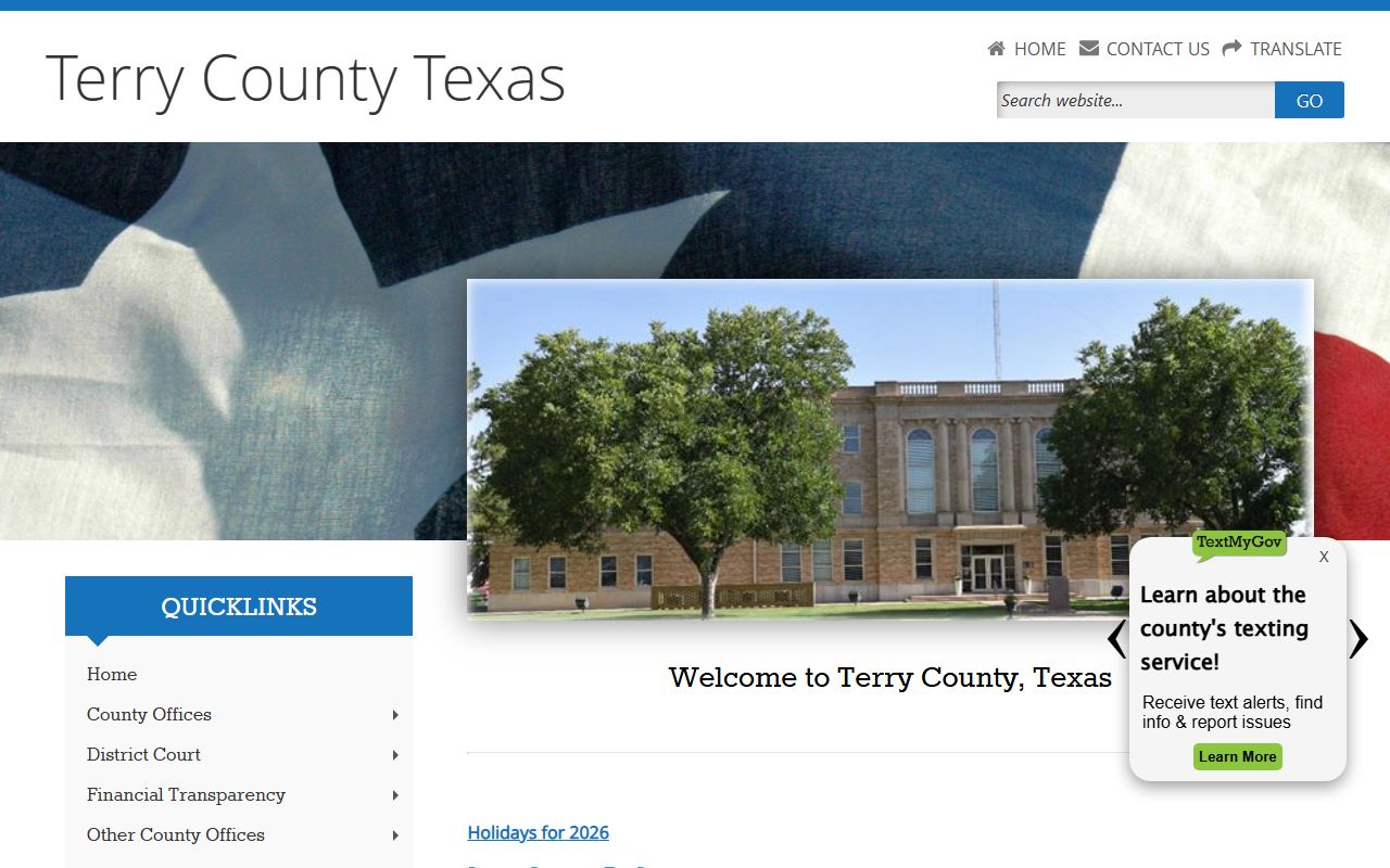 Terry County official website for police blotter records