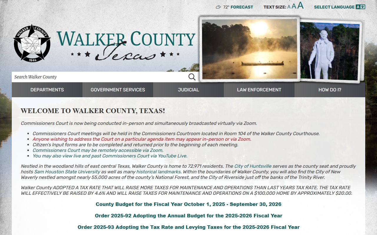 Walker County official website for police blotter records