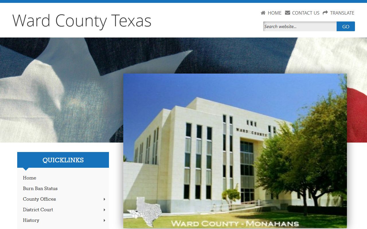 Ward County official website for police blotter records