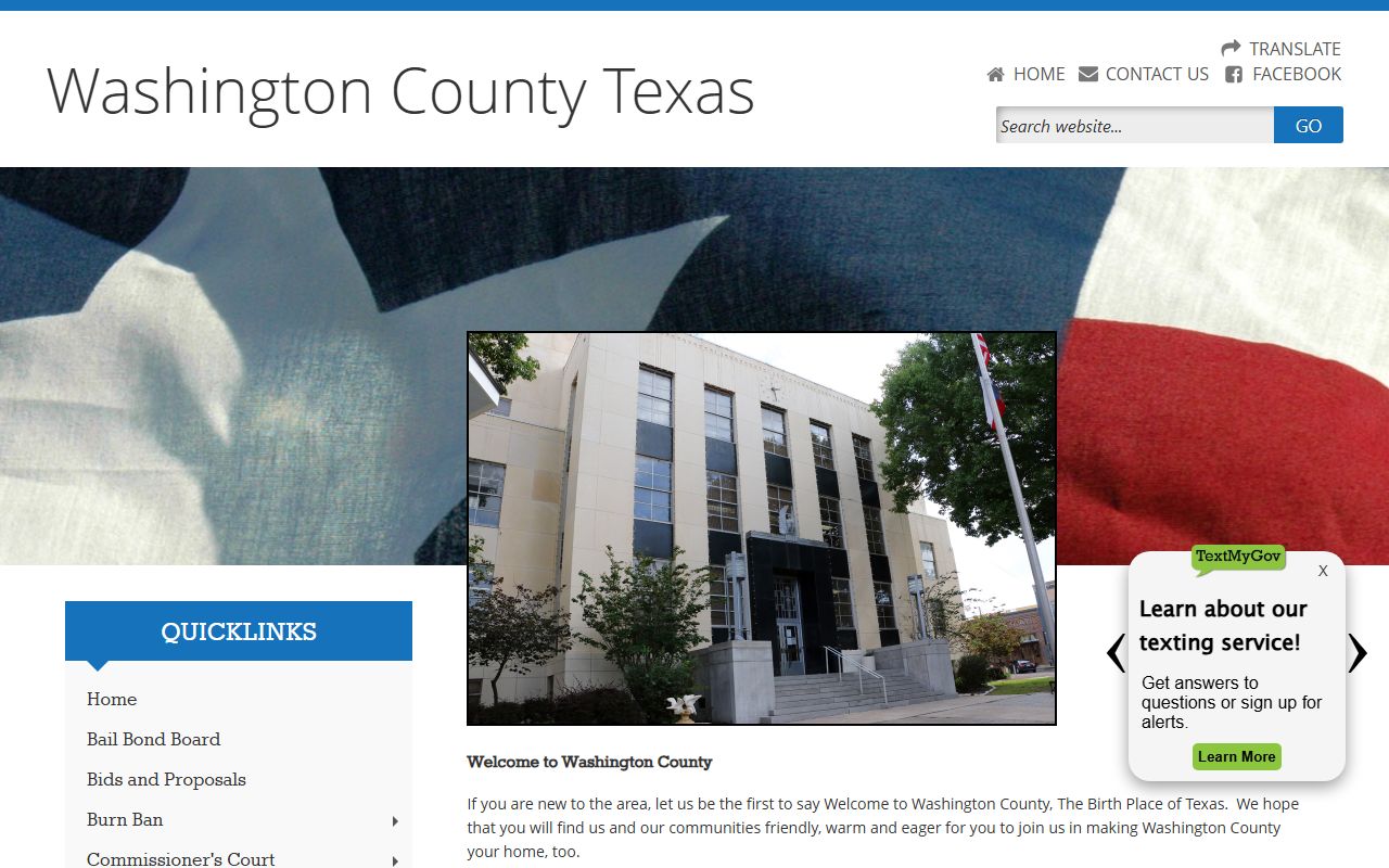 Washington County official website for police blotter records