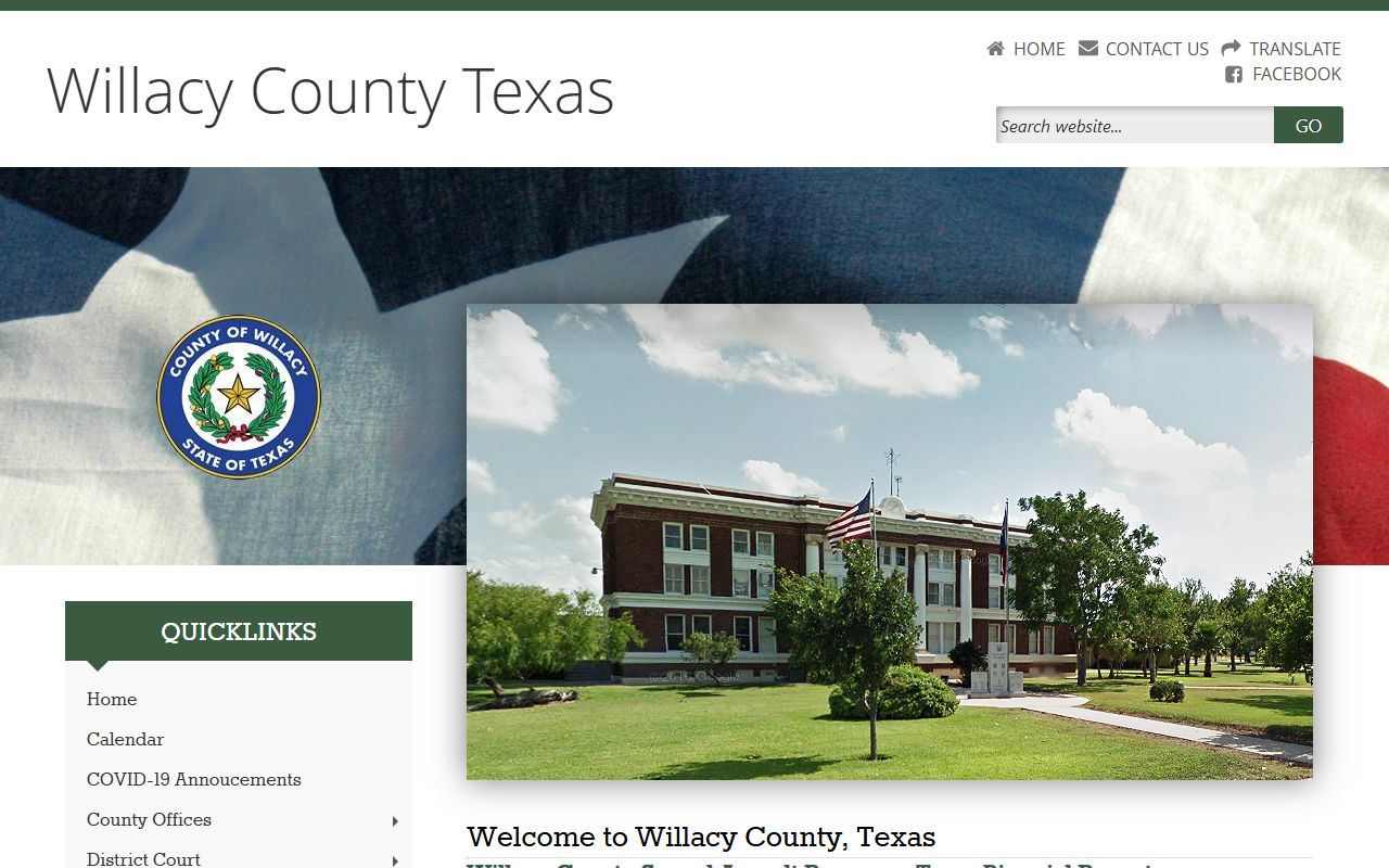 Willacy County official website for police blotter records