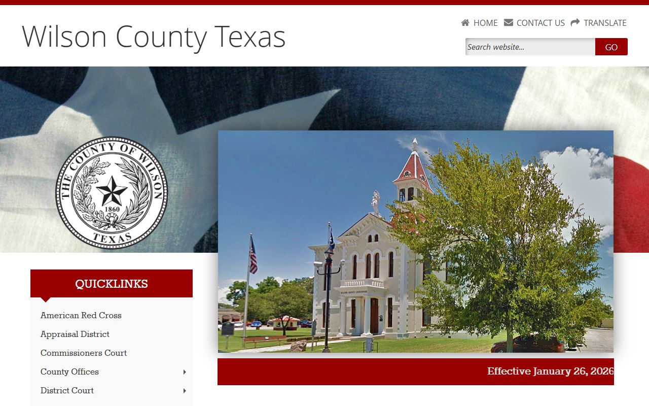 Wilson County official website for police blotter records