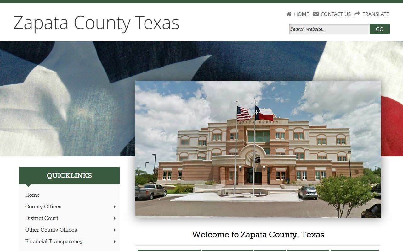 Zapata County official website for police blotter records
