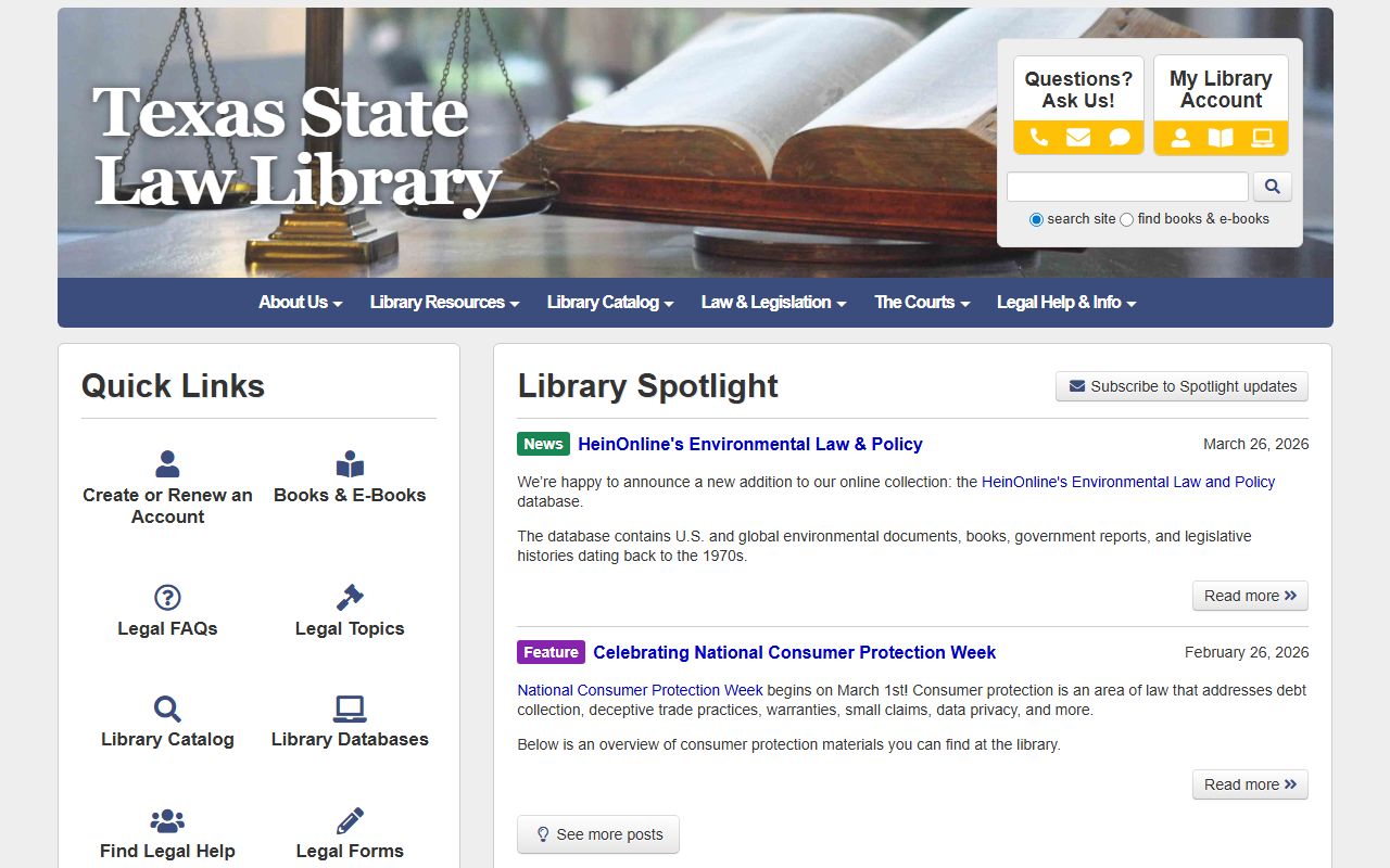 Texas State Law Library resources for police blotter legal research